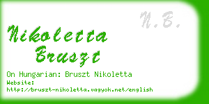 nikoletta bruszt business card